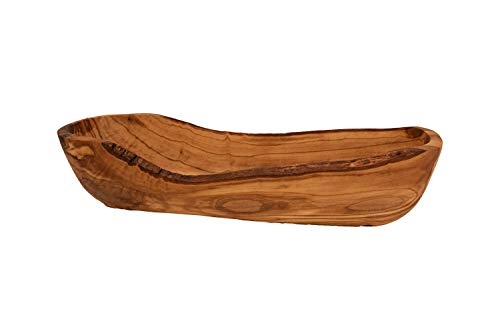 Baguette-Schale Brotkorb Schiffchen aus Olivenholz Länglich ca. 35 CM von Benera