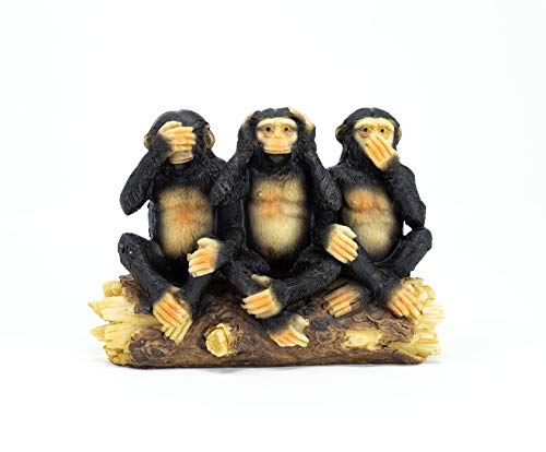Benera 3er Set Affen Nichts Sehen Hören Sagen Skulptur, Dekofigur, Glücksbringer oder Dekoration von Benera
