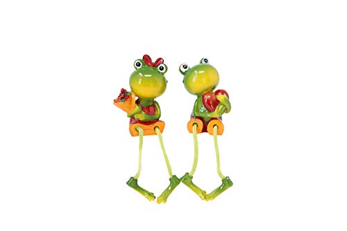 Benera Kantenhocker Frösche Deko Figuren Froschfiguren Liebespaar aus Polyresin 2er Set 12 cm von Benera