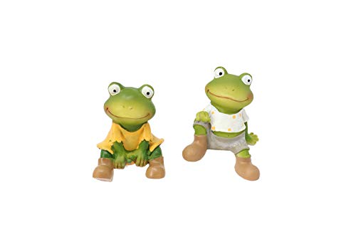 Benera Kantenhocker Frösche Deko Figuren Froschfiguren aus Polyresin 2er Set 7x7x9 cm von Benera