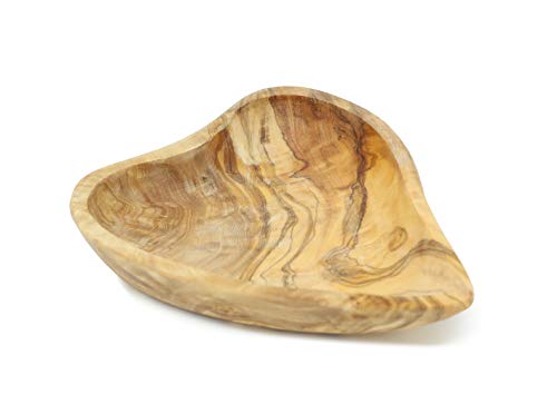 Benera Olivenholz Schale in Herzform Als Ablage Snackschale oder Deko 14x12x3 cm von Benera