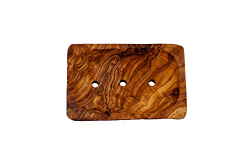 Seifenschale Seifenhalter Seifenablage Rustikal aus Olivenholz Dekorativ fürs Bad ca. 12 x 8 cm von Benera