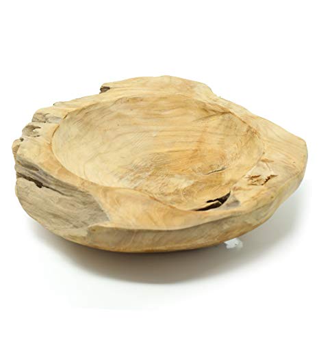 Benera Teakholzschale Dekoschale Obstschale Natur Massiv Unikat 30 cm Durchmesser von Benera
