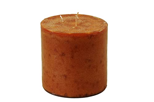 Mehrdochtkerze 3 Docht Kerze XXL Groß Riesen Stumpenkerze Adventskerzen Orange Kürbisfarben in 2 Größen mit 15 cm Durchmesser Made in Germany Bis zu 160 Stunden Brenndauer (15x15 CM) von Benera
