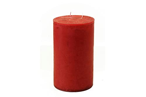 Mehrdochtkerze 3 Docht Kerze XXL Groß Riesen Stumpenkerze Adventskerzen Rubin Rot in 2 Größen mit 15 cm Durchmesser Made in Germany Bis zu 160 Stunden Brenndauer (15x15 CM) von Benera