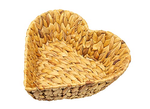 Schale aus Wasserhyazinthe in Herzform als Obstkorb Dekoschale Brotkorb 30x30x10 cm von Benera