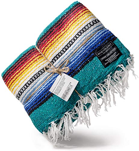 Hochwertige mexikanische Decke, authentische handgewebte Yoga-Decke und Outdoor-Decke, hergestellt von traditionellen mexikanischen Kunsthandwerkern, perfekte Campingdecke, Stranddecke, Picknickdecke von Benevolence LA