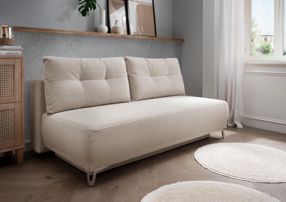 Benformato Ari Sofa mit Schlaffunktion und Bettkasten in Breitcord – Verfügbar in Beige, Silber, Moosgrün Benformato Ari Sofa mit Schlaffunktion und Bettkasten in Breitcord – Verfügbar in Beige, Silber, Moosgrün von Benformato