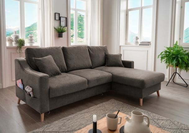 Benformato Ecksofa Valentina mit Bettkasten in verschiedenen Farben erhältlich Mikrofaser von Benformato