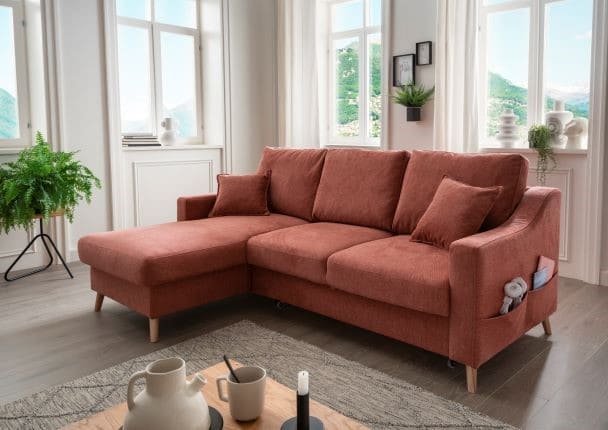 Benformato Ecksofa Valentina mit Bettkasten in verschiedenen Farben erhältlich Mikrofaser von Benformato