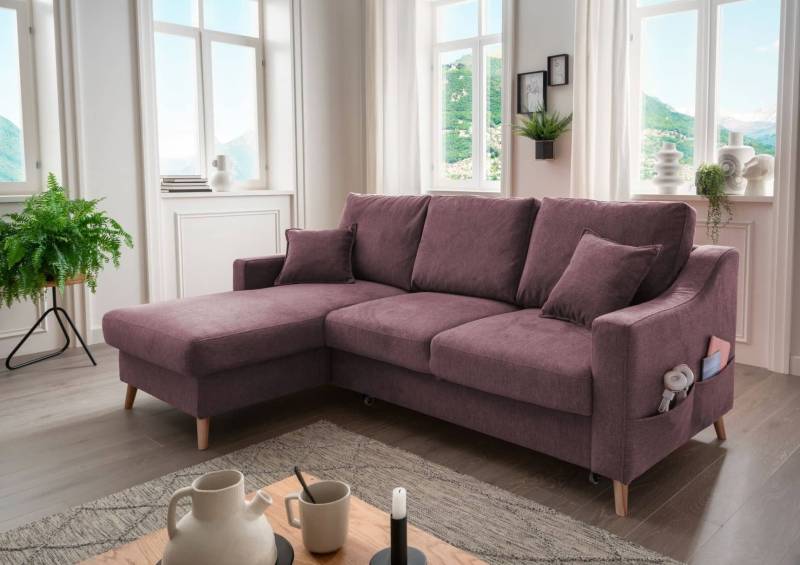Benformato Ecksofa Valentina mit Bettkasten in verschiedenen Farben erhältlich Mikrofaser von Benformato