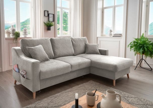 Benformato Ecksofa Valentina mit Bettkasten in verschiedenen Farben erhältlich Mikrofaser von Benformato