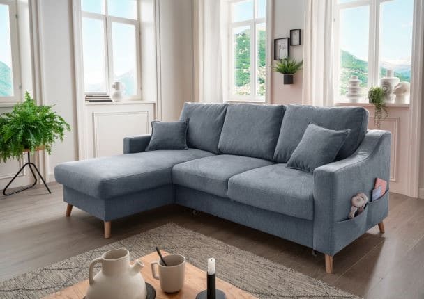 Benformato Ecksofa Valentina mit Bettkasten in verschiedenen Farben erhältlich Mikrofaser von Benformato