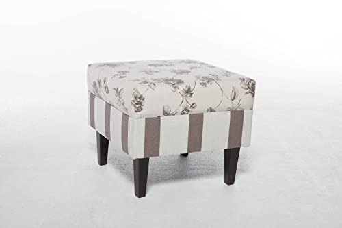 Benformato Hocker Aversa mit schöner Landhausstoff Kombination in Beige und Dunkelbraun Benformato Hocker Aversa mit schöner Landhausstoff Kombination in Beige und Dunkelbraun von Benformato