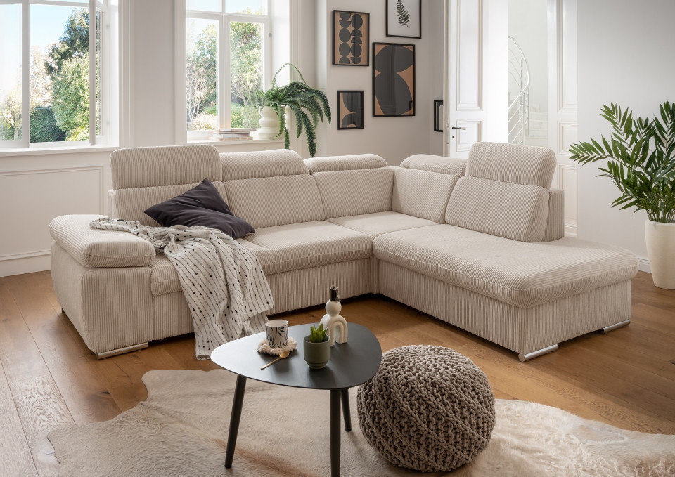 Benformato Sofa Vasto: Elegantes Design mit Schlaffunktion, Bettkasten und verstellbaren Kopflehnen in 4 Farboptionen - Jetzt bei Myhomelando entdecken von Benformato