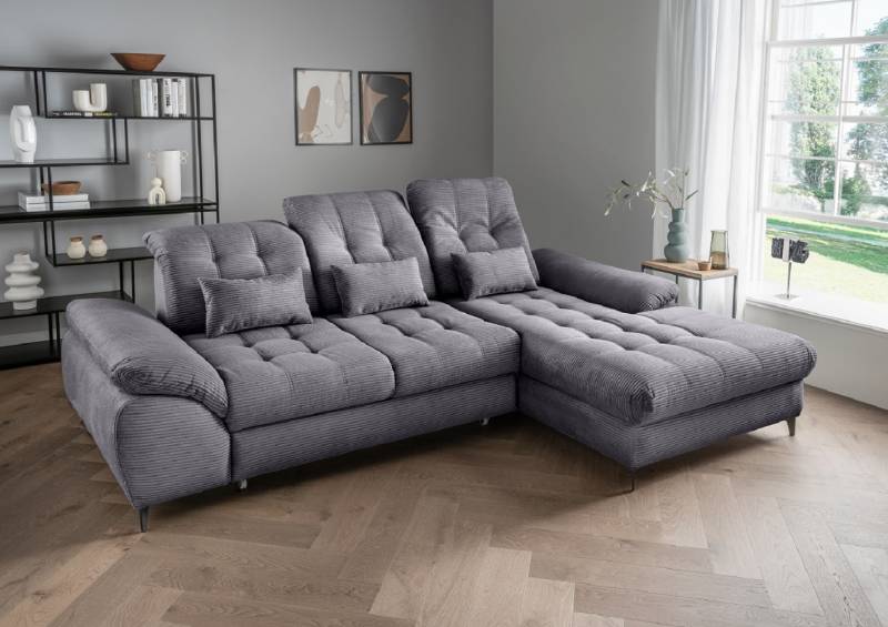Das Ecksofa Modell Delphino in Cord  - Schlaffunktion und Bettkasten inklusive von Benformato