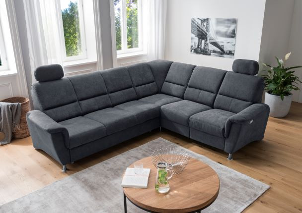 Ecksofa Parole: Elegantes Luxus-Mikrofaser-Sofa mit Schlaffunktion und elektronischer Relaxfunktion von Benformato von Benformato