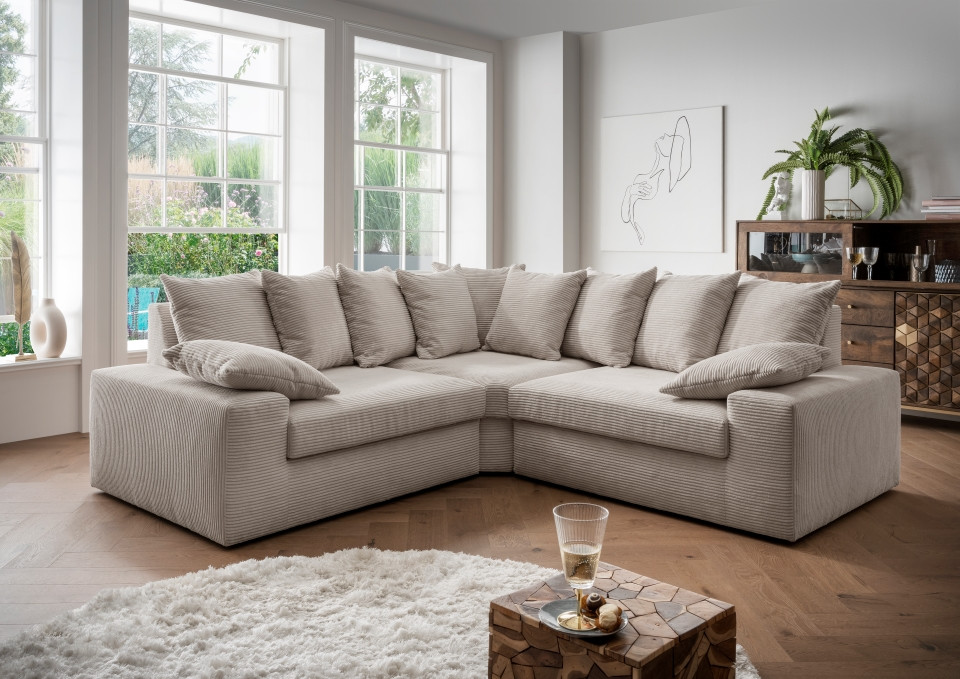 Ecksofa Sassari von Benformato: Gem?tliche Eleganz in Cord - Perfekte Kuschelecke f?r dein Zuhause von Benformato