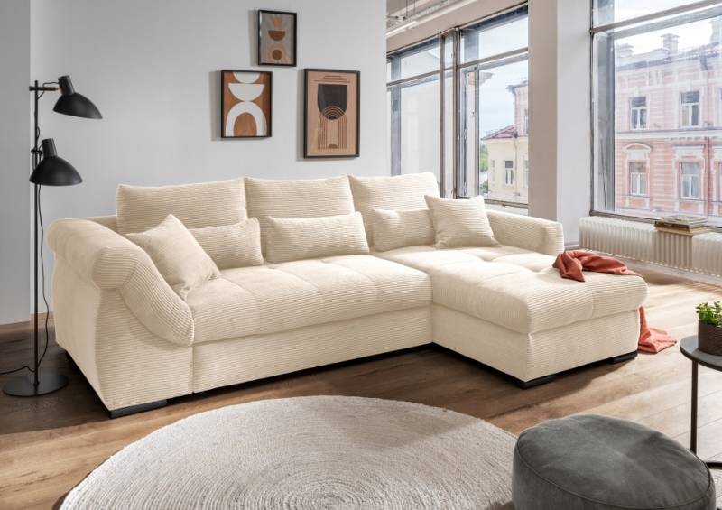 Entspanntes Wohnen: Das Sofa Federico von Benformato in verschiedenen Farben wählbar mit Schlaffunktion und Bettkasten von Benformato