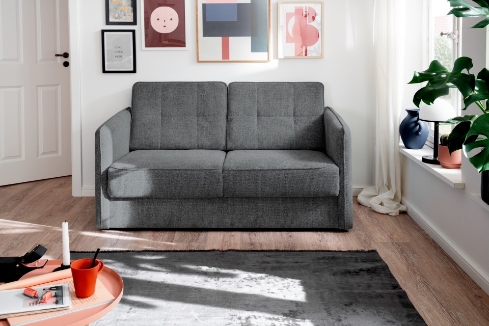 Sofa Milano von Benformato mit zwei einzeln ausziehbaren Schlaffunktionen Luxus-Mikrofaser von Benformato