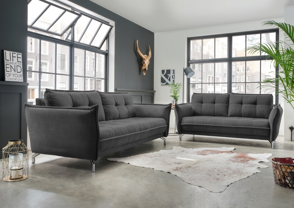 Sofa Set 3er + 2,5er Nanini von Benformato mit verstellbaren Armlehnen Mango Mikrofaser von Benformato