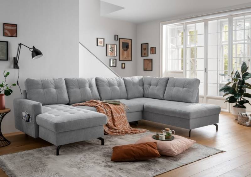 Wohnlandschaft mit Schlaffunktion Trevisio: Luxuriöse Komfortlösung inkl Bettkasten, in verschiedenen Farben wählbar von Benformato
