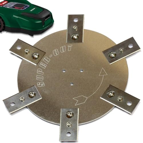 Messerscheibe Edelstahl/Aluminium für Parkside PMRA - 6 feststehende Ceranfeldschaber Klingen - Heavy Duty! Mähroboter Tuning Messerteller - 100% Metall von Bengs Modellbau
