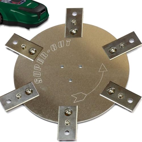 Messerscheibe Edelstahl/Aluminium für Parkside PMRDA - 220mm - 6 feststehende Ceranfeldschaber Klingen - Heavy Duty! Mähroboter Tuning Messerteller - 100% Metall von Bengs Modellbau