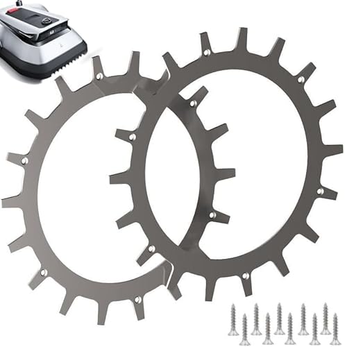 Spikes für Ecovacs Goat – Edelstahl -Gesenkte Schraubenlöcher-Entgratet- 12x Edelstahl Schrauben- Traktionsverbesserung für Mähroboter – Rasenmäher Roboter Aussendurchmesser 235 mm von Bengs Modellbau