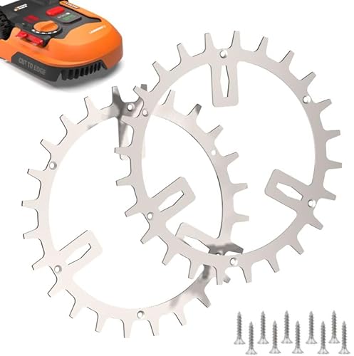 Spikes für Worx Landroid S/M Plus – Edelstahl - selbstzentrierend - Gesenkte Schraubenlöcher - Entgratet- 12x Edelstahl Schrauben- Traktionsverbesserung für Mähroboter – Rasenmäher Roboter von Bengs Modellbau