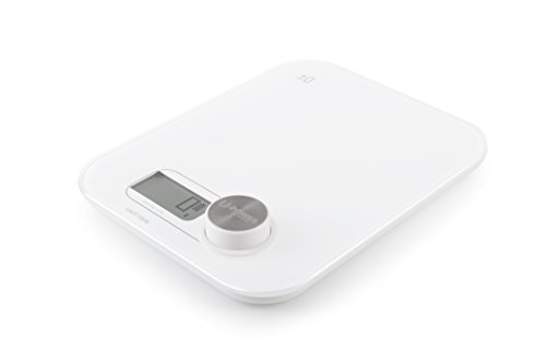 Bengt Ek Design Küchenwaage - Digital, Batteriefrei, Tara-Funktion, 5 kg, Hartglas, Weiß, LCD-Display, 0.1 Gramm genau, für Erwachsene in der Küche von Bengt Ek