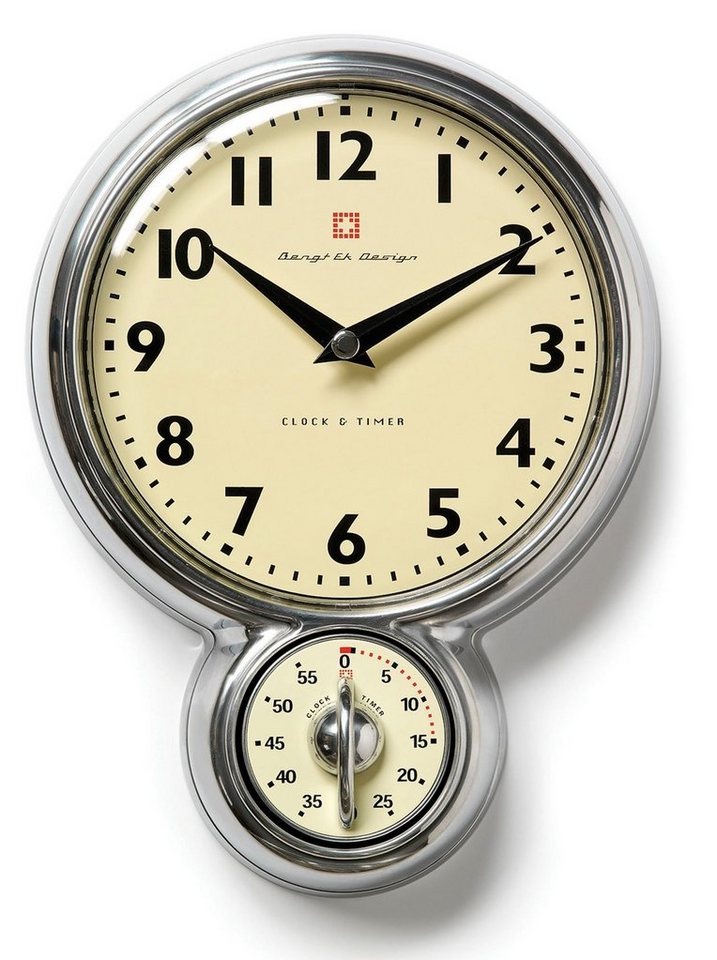 Bengt Ek Design Wanduhr Wanduhr mit Kurzzeitwecker, Aluminium von Bengt Ek Design