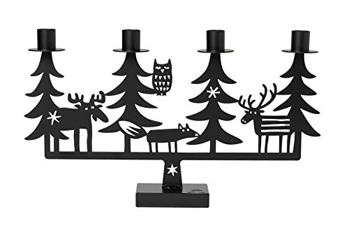 Bengt & Lotta Christmas Forest goßer Kerzenhalter schwarz von Bengt & Lotta