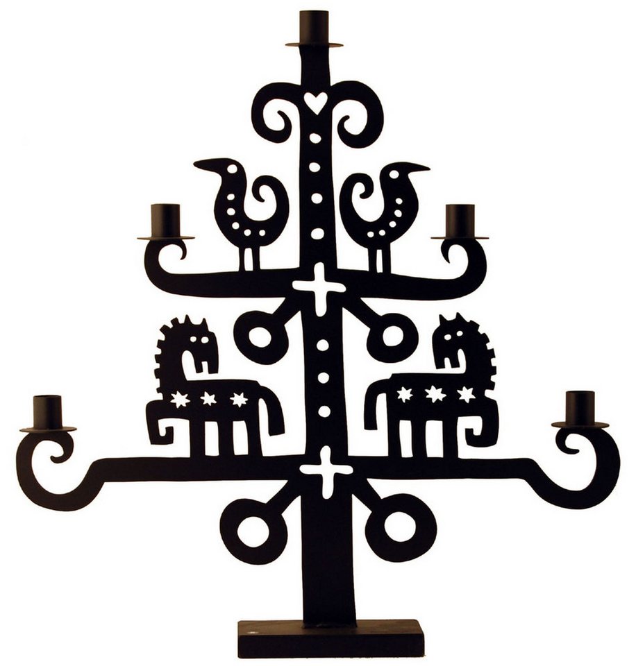 Bengt & Lotta Kandelaber Wildpferde 5 flammig Höhe 55 cm Breite 51 cm schwarz Eisen (lackiert) von Bengt & Lotta