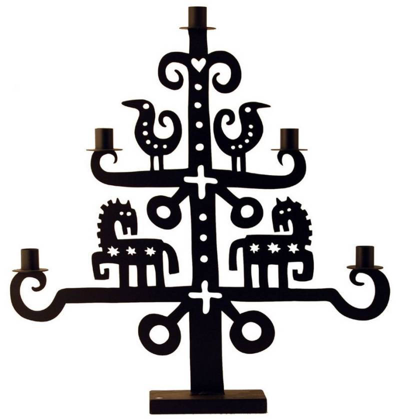 Bengt & Lotta Kandelaber Wildpferde 5 flammig Höhe 55 cm Breite 51 cm schwarz Eisen (lackiert) von Bengt & Lotta