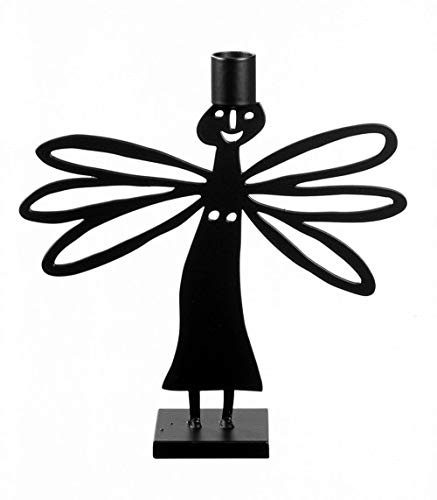 Bengt & Lotta kleiner Kerzenhalter Engel DRAGONFLY, schwarz von Bengt & Lotta