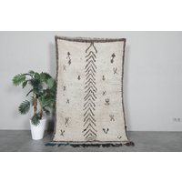 Beni Ourain Teppich 100 X 200 cm Handgefertigter Berberteppich - Marokko Shaggy Stammesteppich von Beniouraincarpets