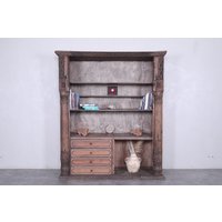 Bücherregal Aus Holz - Handgemachte Bibliothek Für Die Wohnung Vintage Möbel Rustikale Büromöbel von Beniouraincarpets