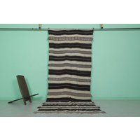 Zanafi Kelim 15 X 30 cm Langer - Handgewebter Teppich Gestreifter Berber Marokko Boho Handamde von Beniouraincarpets