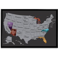 Urlaubs-Weihnachtsgeschenk Us Scratch-Off Bunte Reise-Karte Wandkunst | Silber Urlaubs-Weihnachtsgeschenk Us Scratch-Off Bunte Reise-Karte Wandkunst | Silber von BenjaminPop