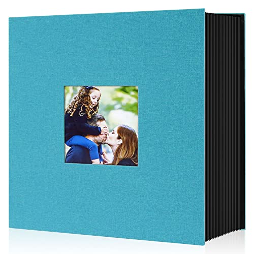 Benjia Fotoalbum mit 600 Einsteckfächern, Leinen, für vertikale horizontale Fotos à 10 x 15 cm, Blaugrün von Benjia