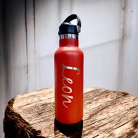 Personalisierte Thermoflasche, Edelstahlflasche, Lasergravur Mit Wunschname Und Motiv, Trinkflasche, 500Ml Verschiedene Farben von BenksKreativshop