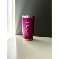 Personalisierter Thermobecher, Edelstahlbecher, Lasergravur Mit Wunschname Und Motiv, Coffee To Go, 590Ml Verschiedene Farben von BenksKreativshop