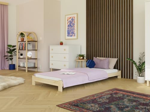 Benlemi Holzbett Einzelbett Simply 80x190 cm Ziegel Benlemi Holzbett Einzelbett Simply 80x190 cm Ziegel von Benlemi