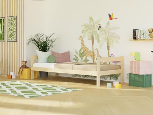 Benlemi Holzeinzelbett Safe 2-in-1 mit Zwei Kopfteilen 135x190 cm Ziegel Benlemi Holzeinzelbett Safe 2-in-1 mit Zwei Kopfteilen 135x190 cm Ziegel von Benlemi