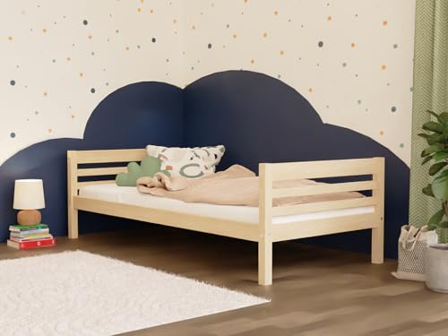 Hohes Kinder-Einzelbett aus Holz Boby mit Zwei Kopfteilen 120x200 cm Petroleum Hohes Kinder-Einzelbett aus Holz Boby mit Zwei Kopfteilen 120x200 cm Petroleum von Benlemi