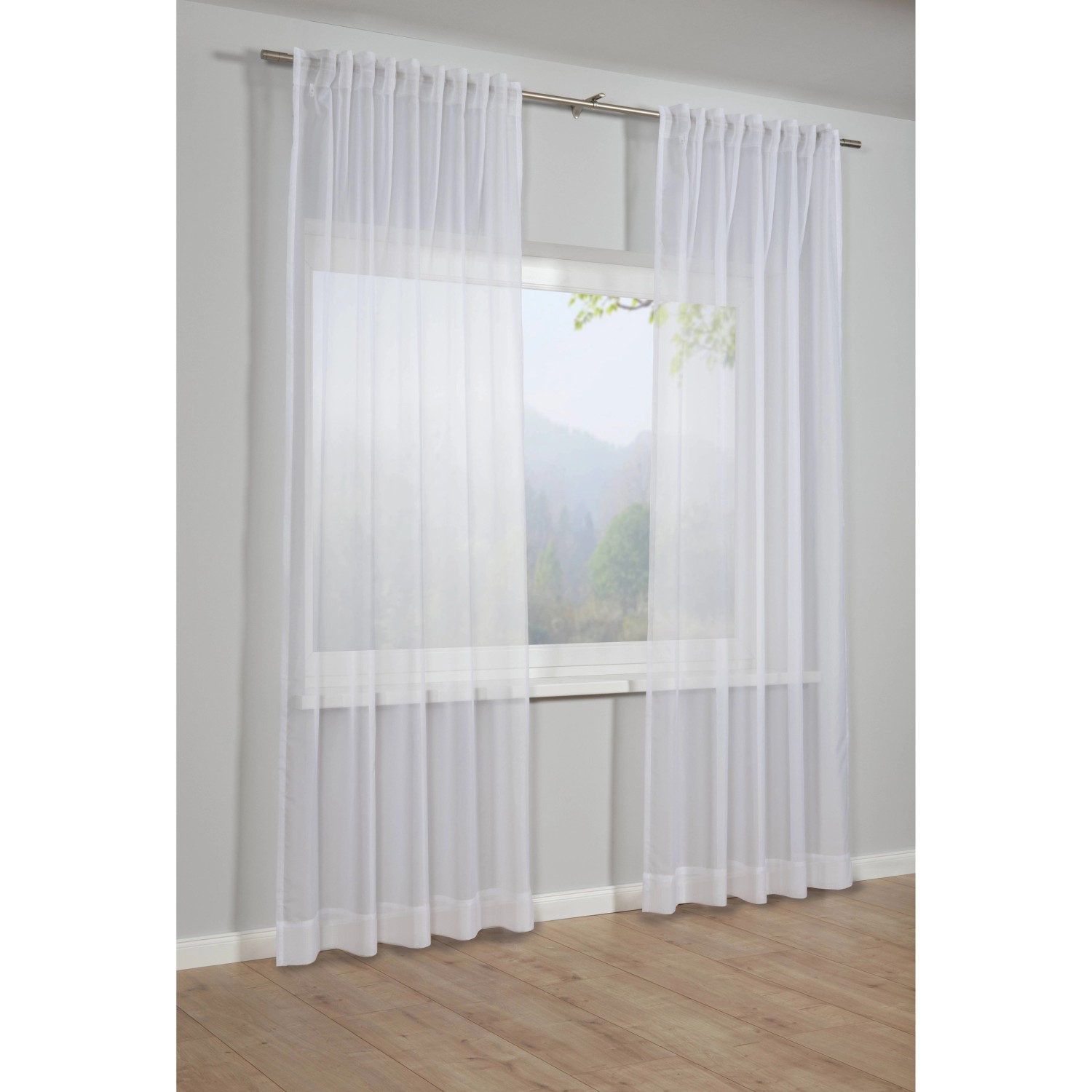 Bennetti Schal mit Gardinenband Voile Weiß 140 x 245 cm von Bennetti