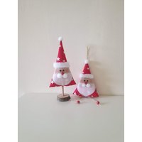 Set 2 Stück Weihnachtsmann Aus Stoff, Figuren, Weihnachtsschmuck, Handgefertigte Puppen Dekoration, Winter Deko von BennyStyleDecor