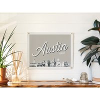 Austin, Texas Filz Poster Banner | Stadt Skyline Wand Kunstdruck Schild. Vintage Stil Linie Zeichnung Wimpel Wohnkultur. Handgemachte Geschenkidee von BenoitsDesignCo
