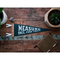 Filz-Wimpel Aus Filz Zweimal Messen Lustiges Shop Banner Poster. Vintage Typografie-Maker Flagge Wimpel Werkstatt Dekor. Usa-Handgemacht von BenoitsDesignCo